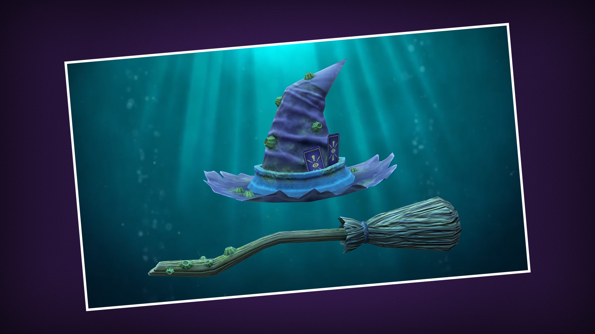 Stylised Witches Hat & Broomstick